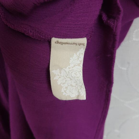 Soft Surroundings Henley Top Womens Medium Purple Tiered Flare Flowy Tunic - Picture 10 of 10
